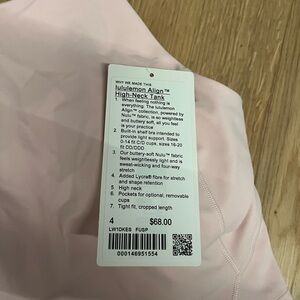 size 4 lululemon high neck align tank